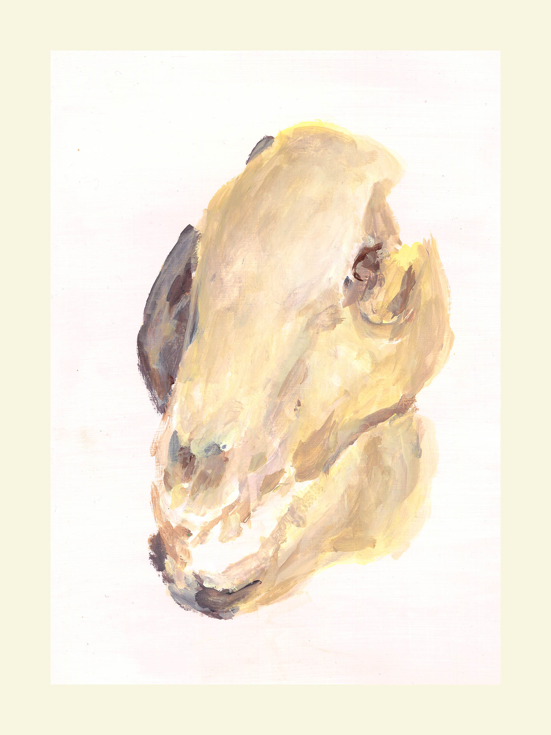 <em>Portrait en creux (recherche d’une anthologie) </em>, 2018, 33x24 cm, acrylic on paper.