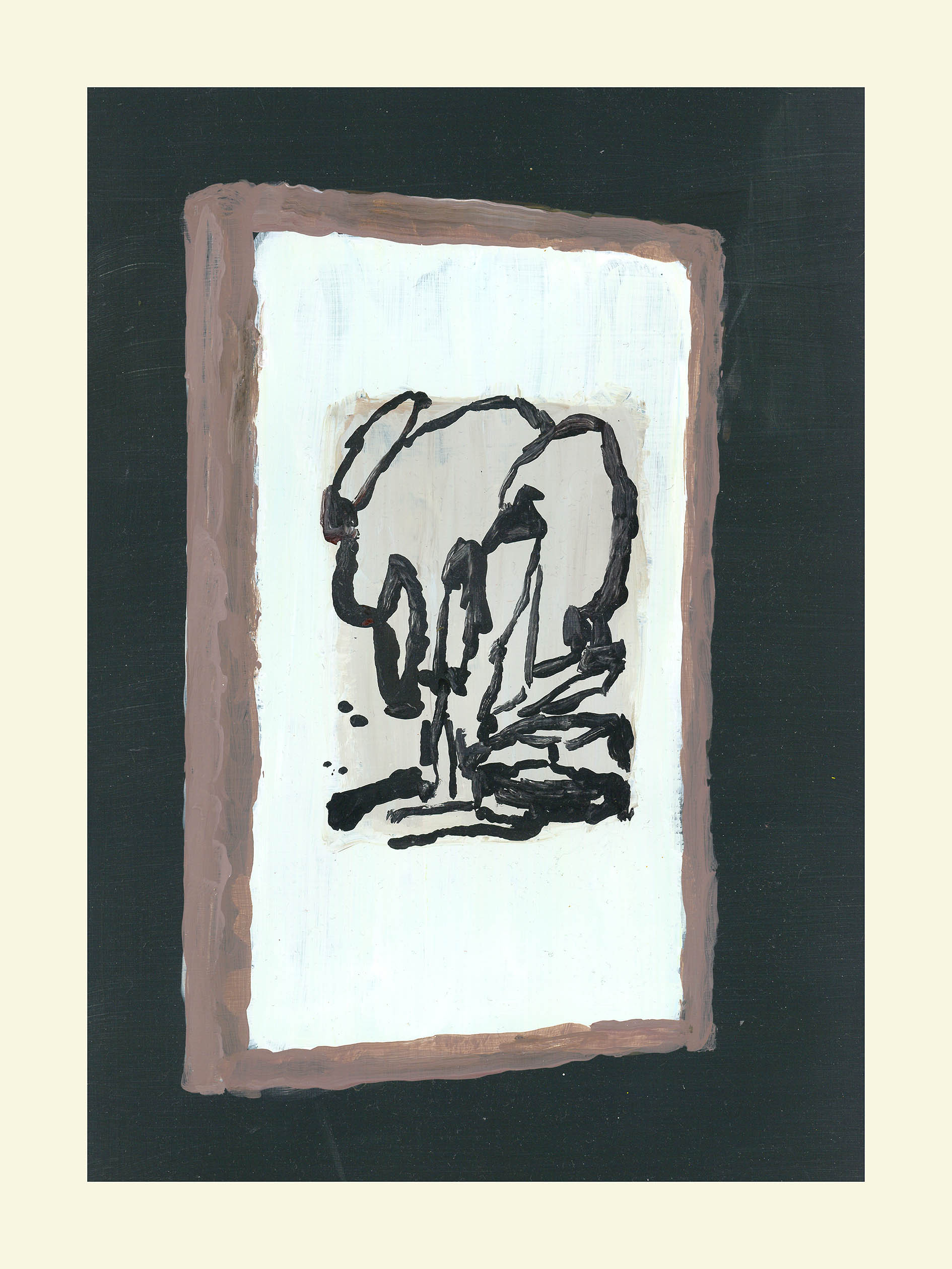 <em>Portrait en creux (recherche d’une anthologie) </em>, 2018, 33x24 cm, acrylic on paper.