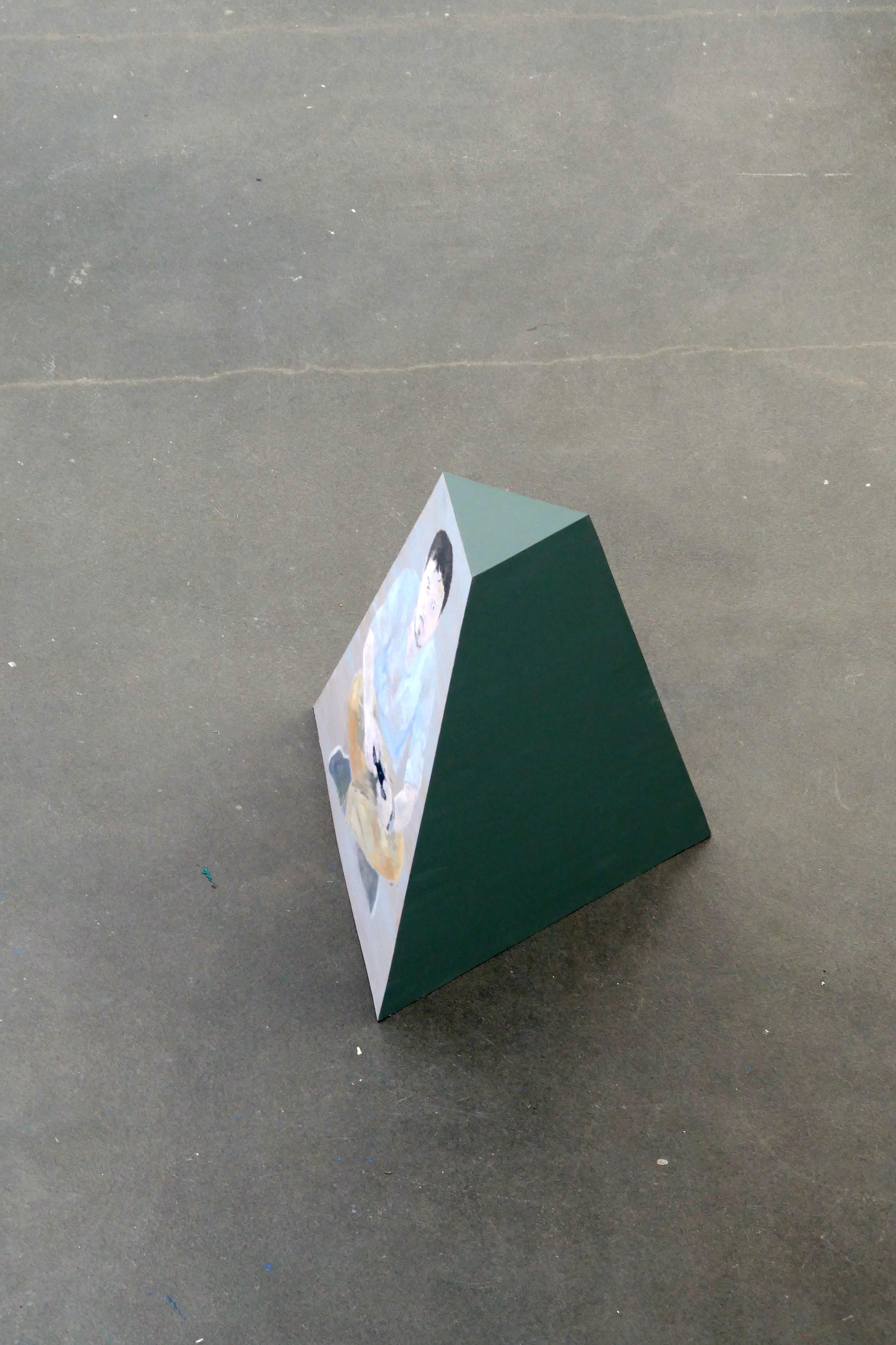 <em>Joueur</em>, 2017 80x80x80 cm, acrylic on wood.