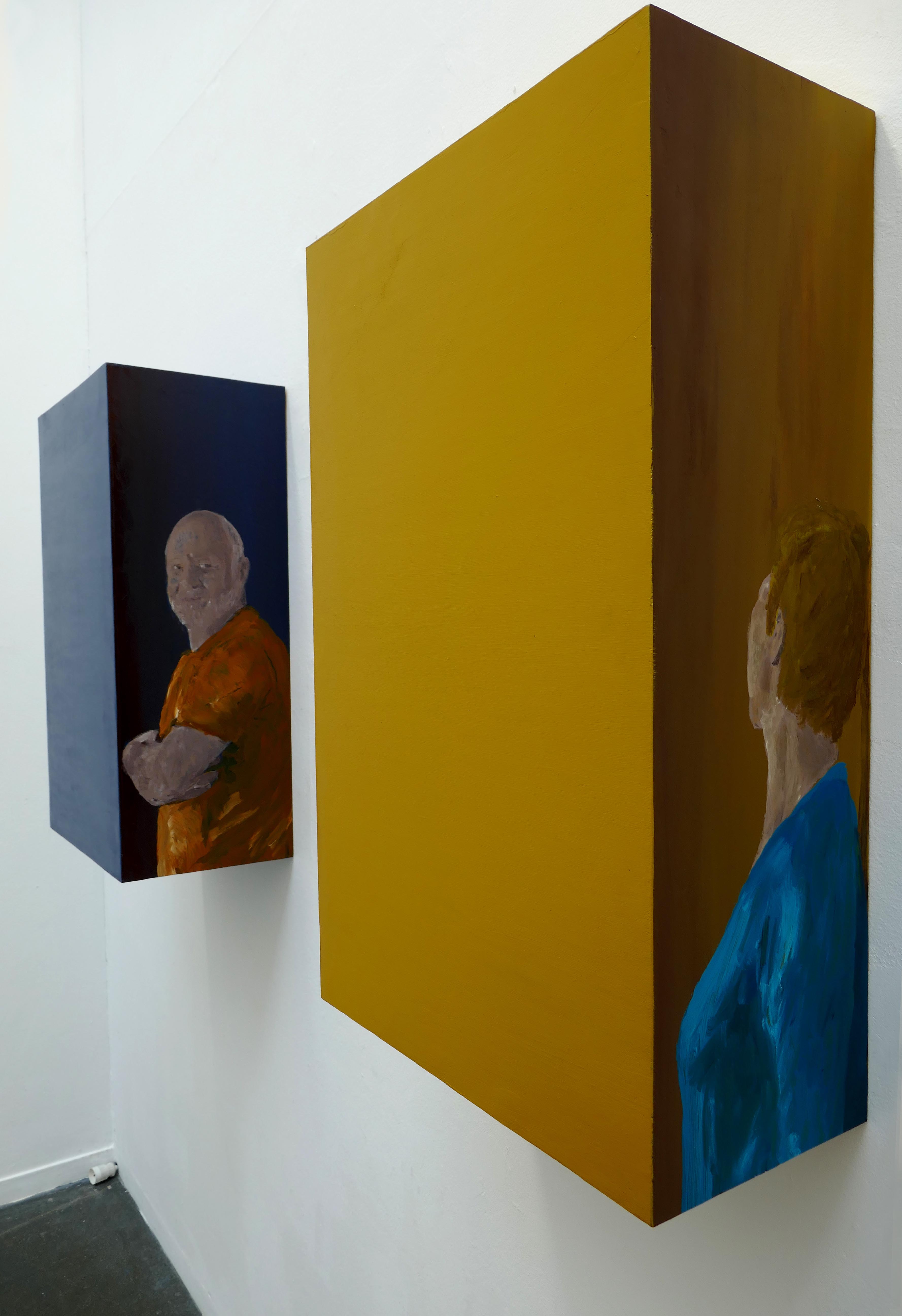 <em>Mis de côté (2) </em>, 2017, 80x25x50 cm 80x20x50 cm, 2017, acrylic and ink on wood.